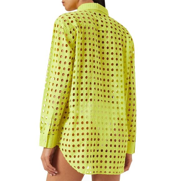 Solid & Striped Womens The Oxford Tunic Cover-Up Small Chartreuse - NWT $198 - Picture 4 of 5